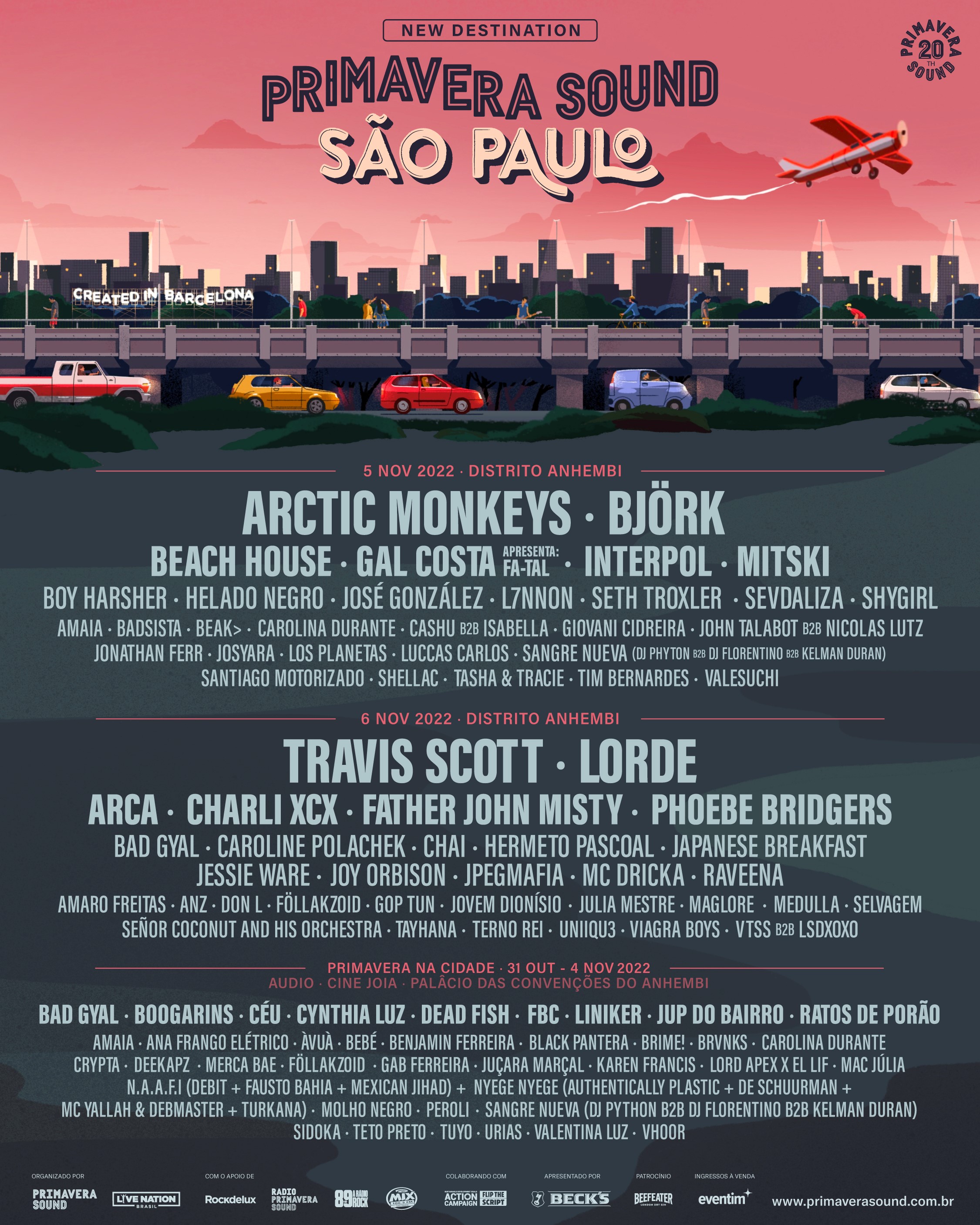 Imagem com a lista de atrações do festival.